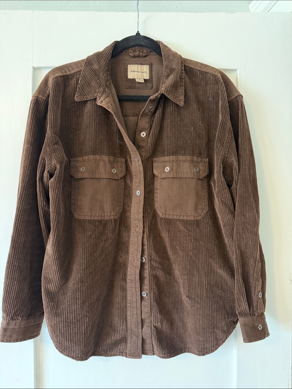 American Eagle Outfitters Brown Corduroy Button-Down Shirt